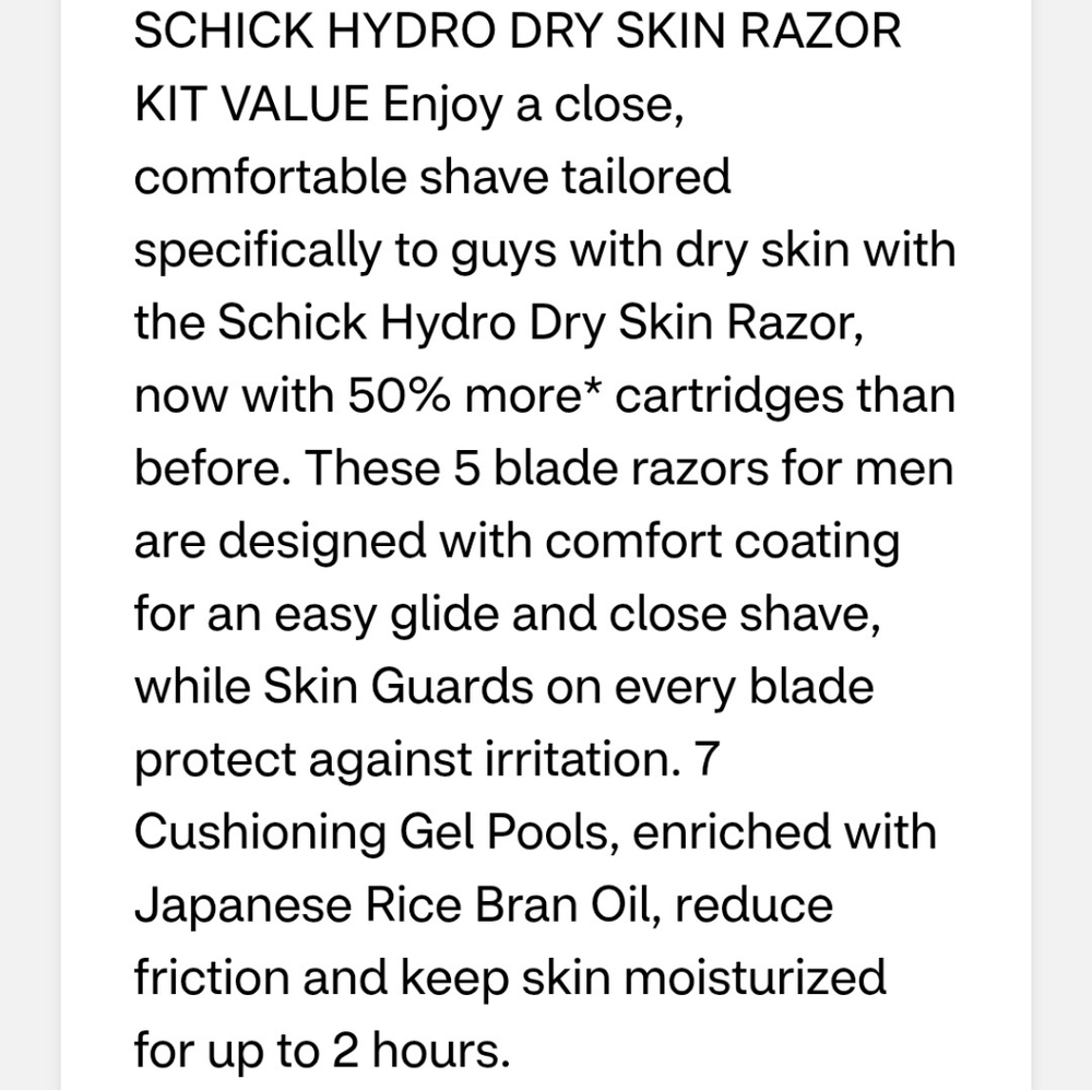 ๐ข2/$15 Schick Hydro Dry Skin 5-Blade Razor + 3 Razor Blade Refills - Picture 14 of 15